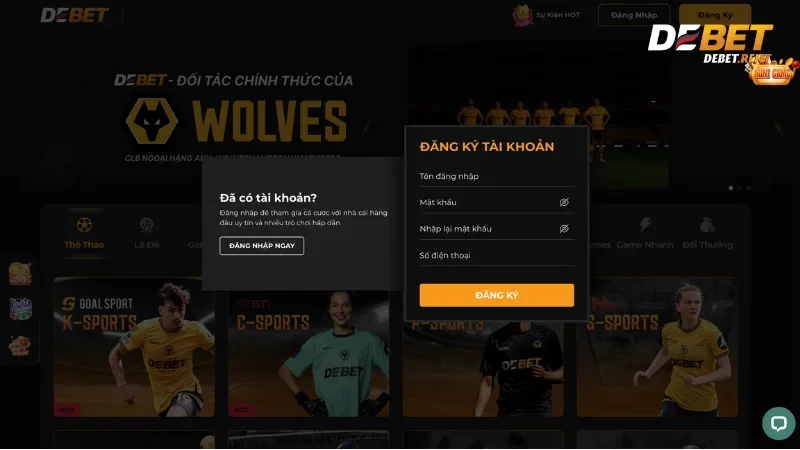 Đăng ký và khám phá thế giới game tại Debet